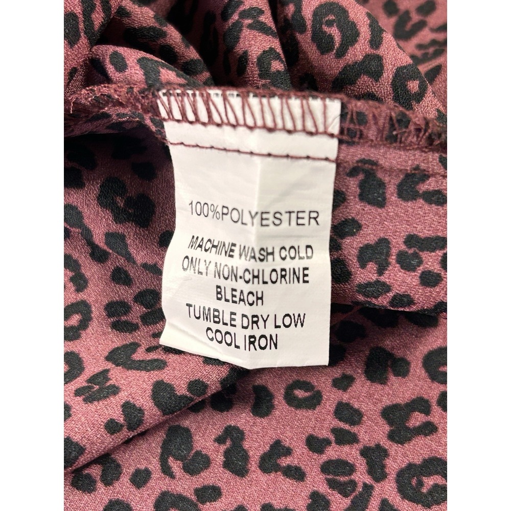 Boho Chic Night Out Glam Layering Burgundy Animal Print Camisole Women's Medium - Picture 3 of 7
